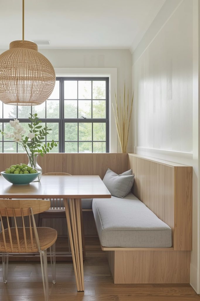 L-Shaped Banquette for Efficient Flow