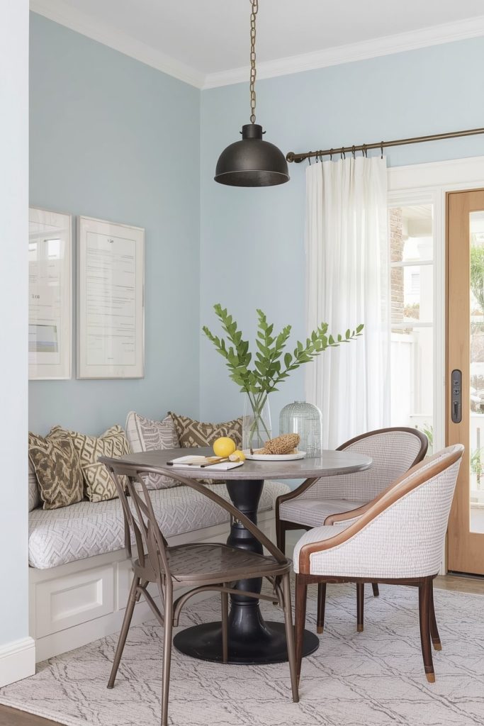 L-Shaped Bench Nook for Maximum Seating