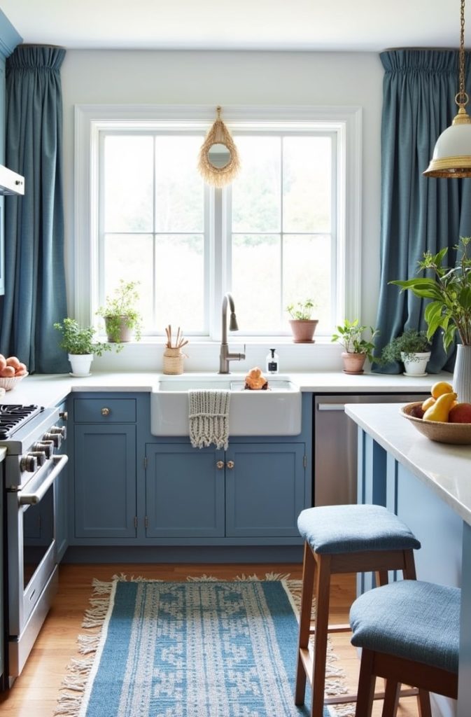 Layered Blue Textiles for Comfort and Style