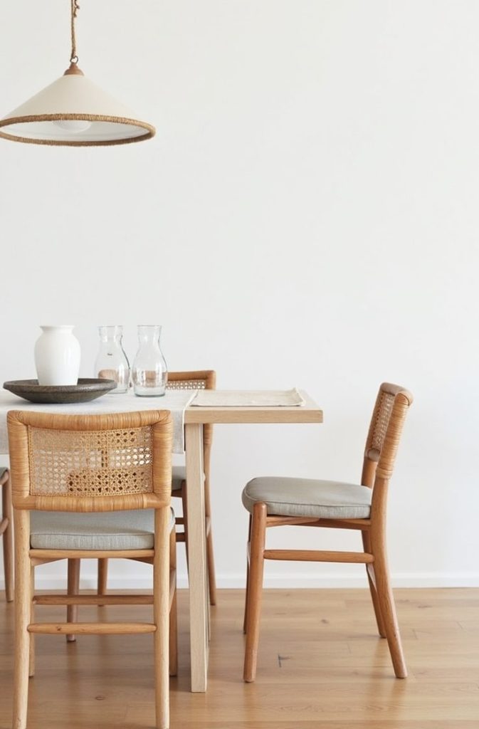 Minimal Dining Table Setup That Echoes Boho Texture