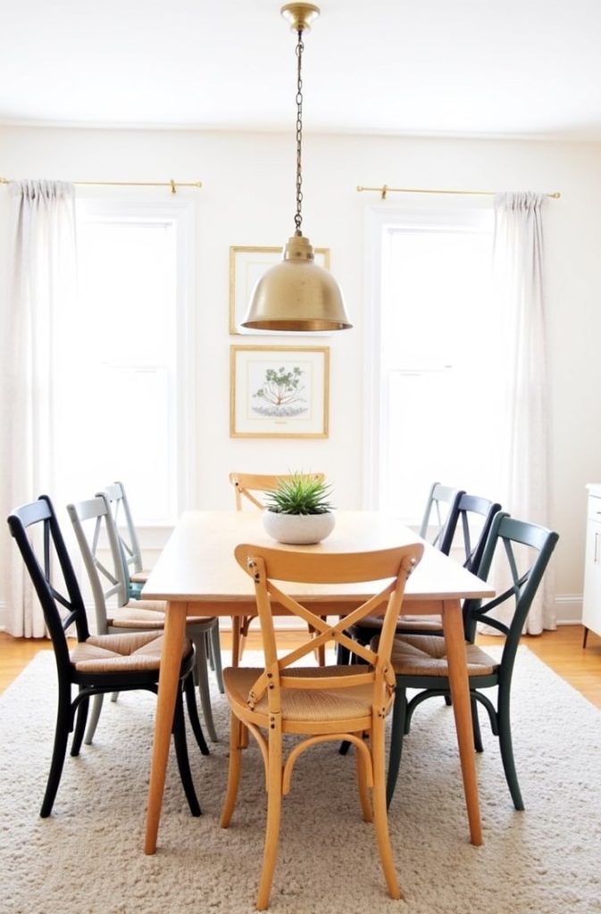 Mismatched Dining Chairs for Eclectic Boho Dining Room Vibes