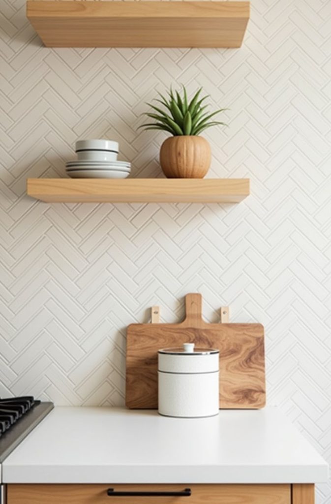 Neutral-Toned Backsplash & Subtle Pattern Play