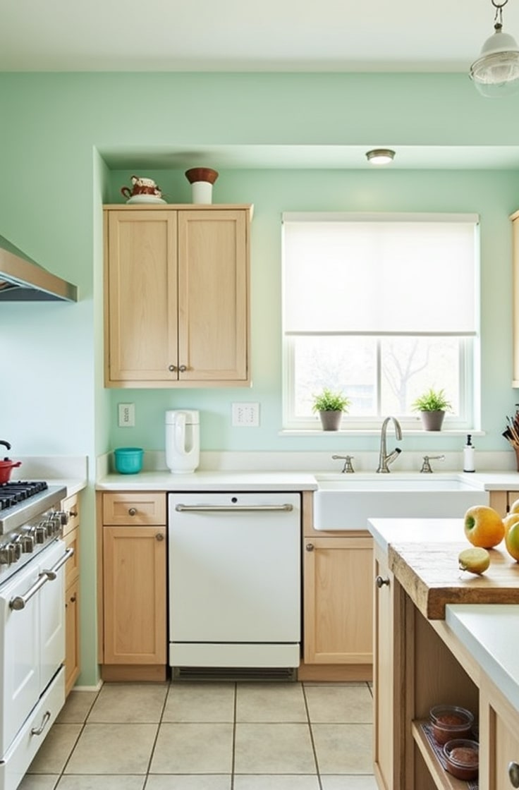 Soft Mint Walls for a Fresh Retro Feel-min