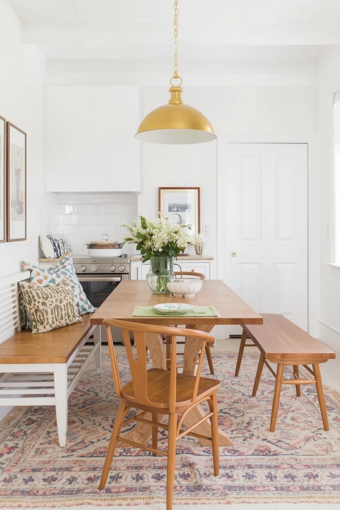 Space-Saving Kitchen Table With a Drop-Leaf Design-min