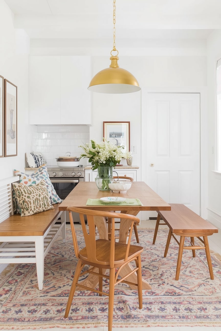 Space-Saving Kitchen Table With a Drop-Leaf Design-min