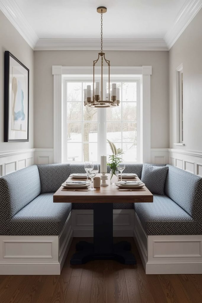 U-Shaped Banquette for Hosting and Family Meals
