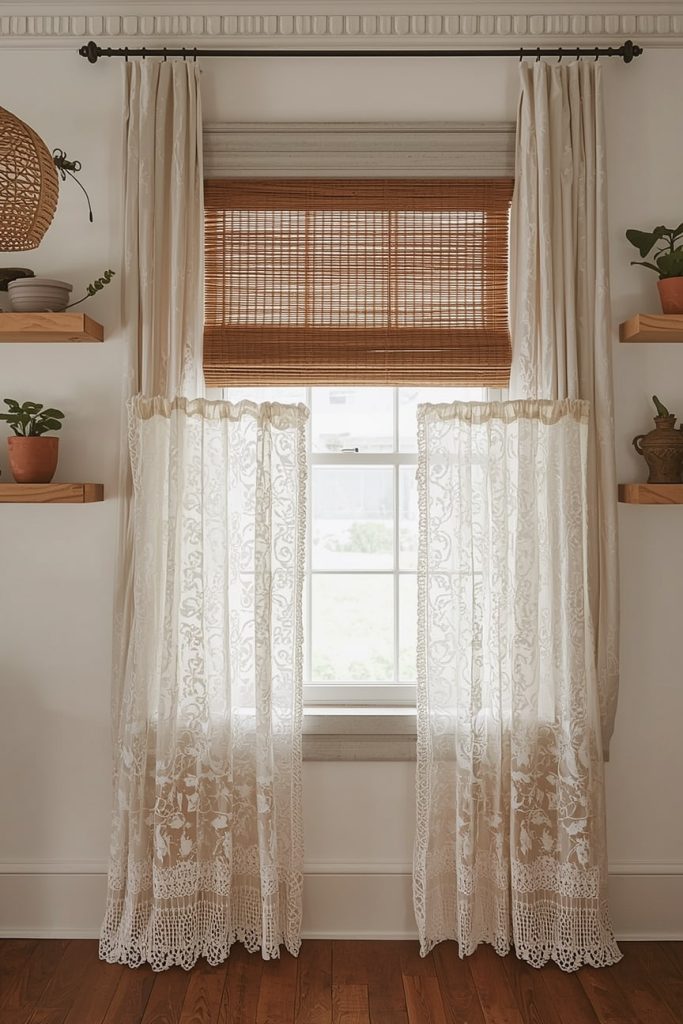 Vintage Lace Boho Window Treatments