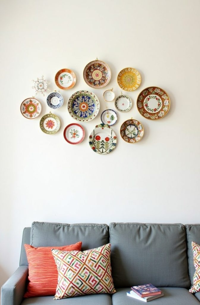 Vintage Plate Display Boho