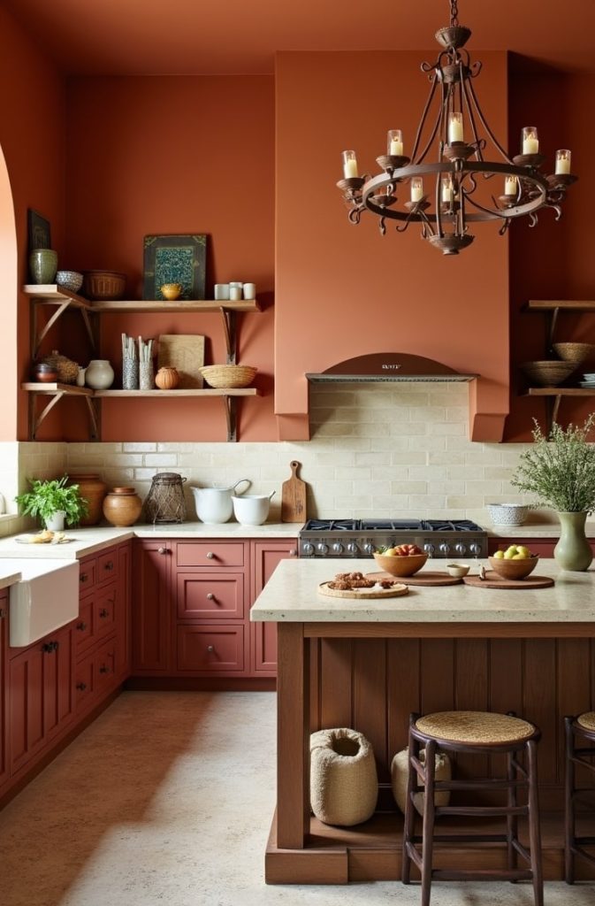 Warm Terracotta Walls for a Rustic Mediterranean Feel