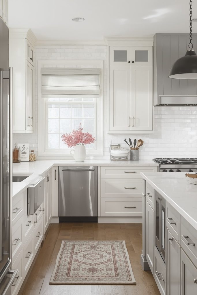 Airy Kitchen Design Using Light Accents and Decor