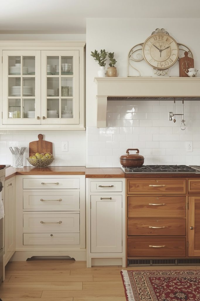Blue English Country Kitchen with Vintage Appeal