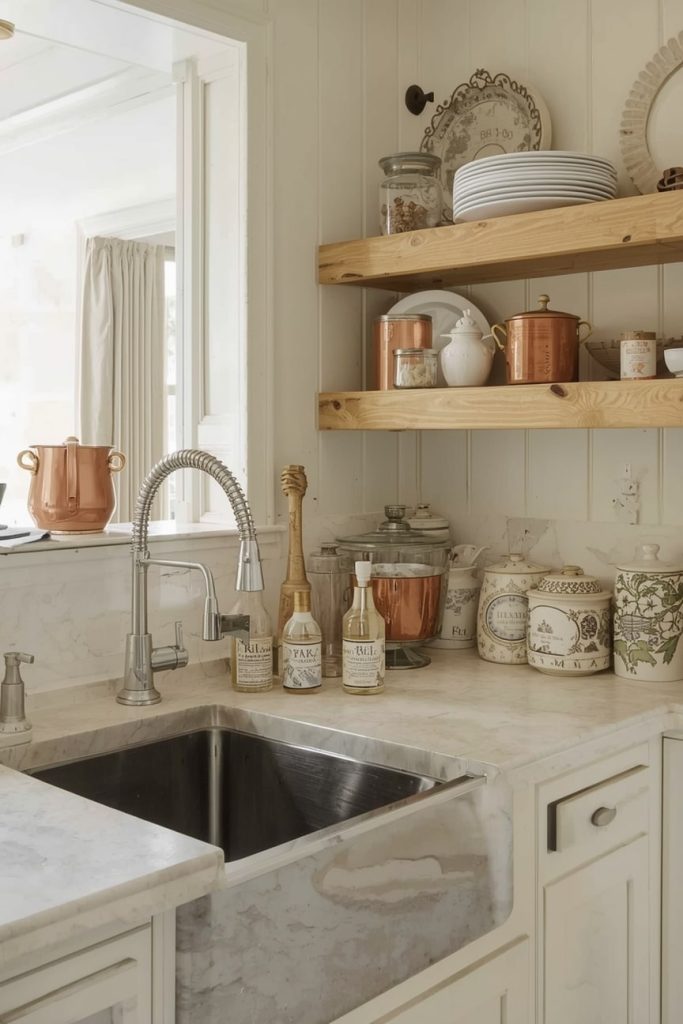 Blue French Country Kitchen for a Soothing Touch