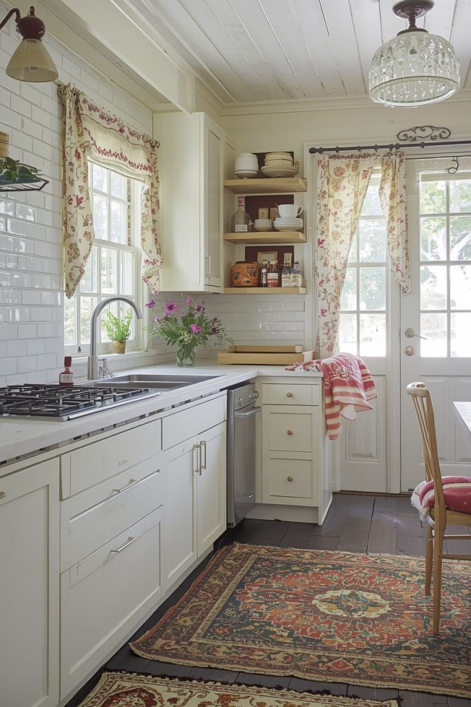 Bohemian Eclectic Kitchen with Vintage Textiles