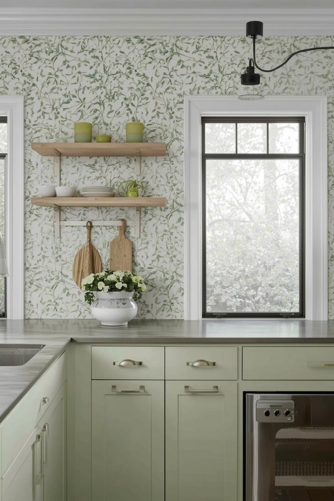 Botanical Kitchen Wallpaper for a Fresh Look