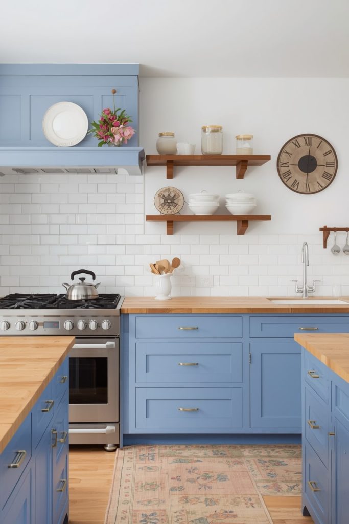 Budget-Friendly Blue Country Kitchen Makeover