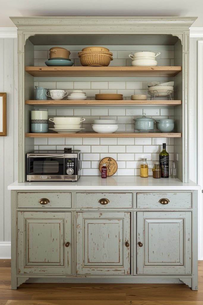  Classic Vintage Kitchen Cabinets with Distressed Finish