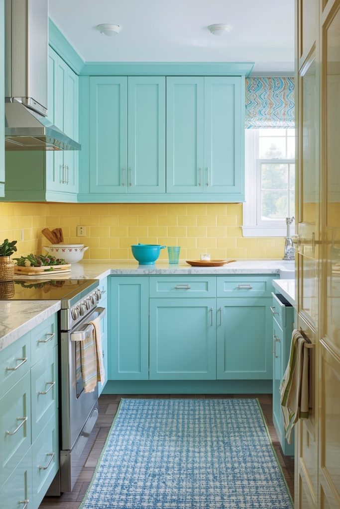 Colorful Modern Kitchens with Statement Islands