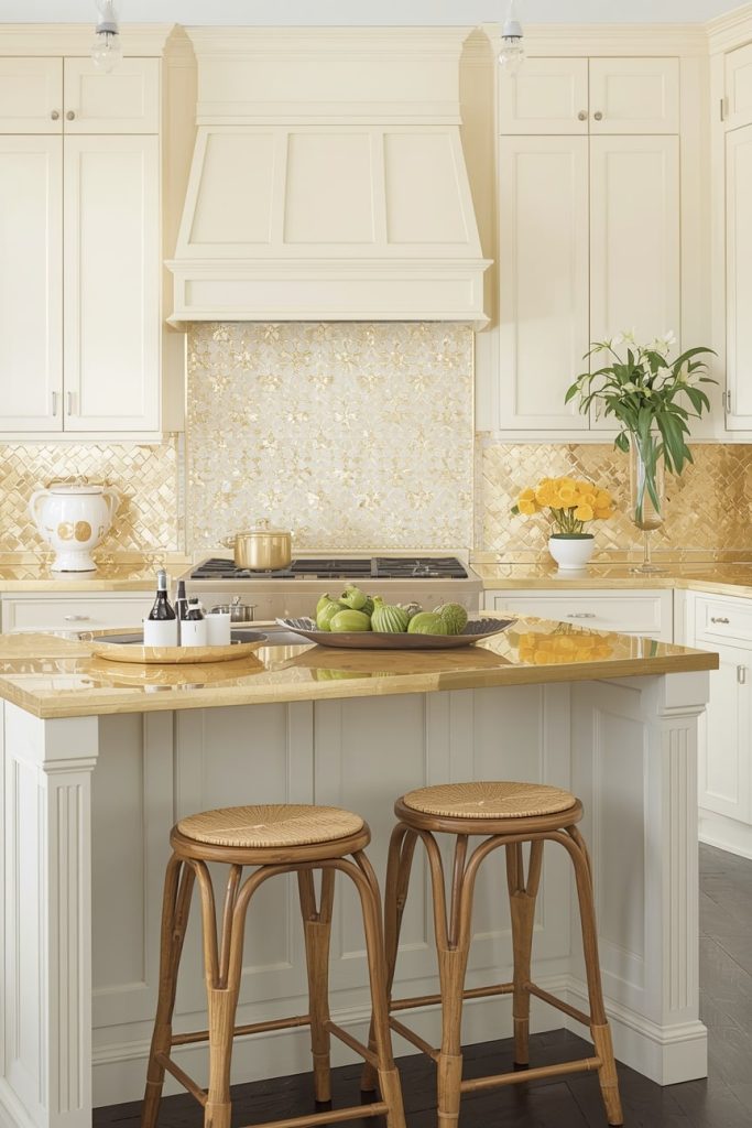 Cream Cabinets with Gold Hardware-min