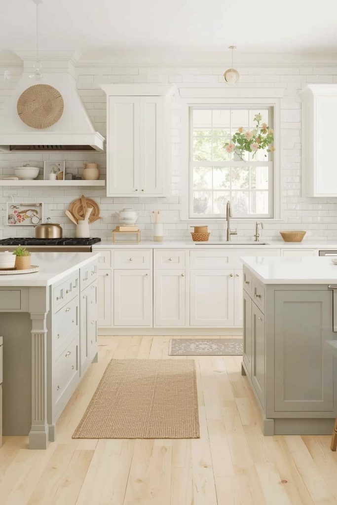 Cream Walls with White Cabinets