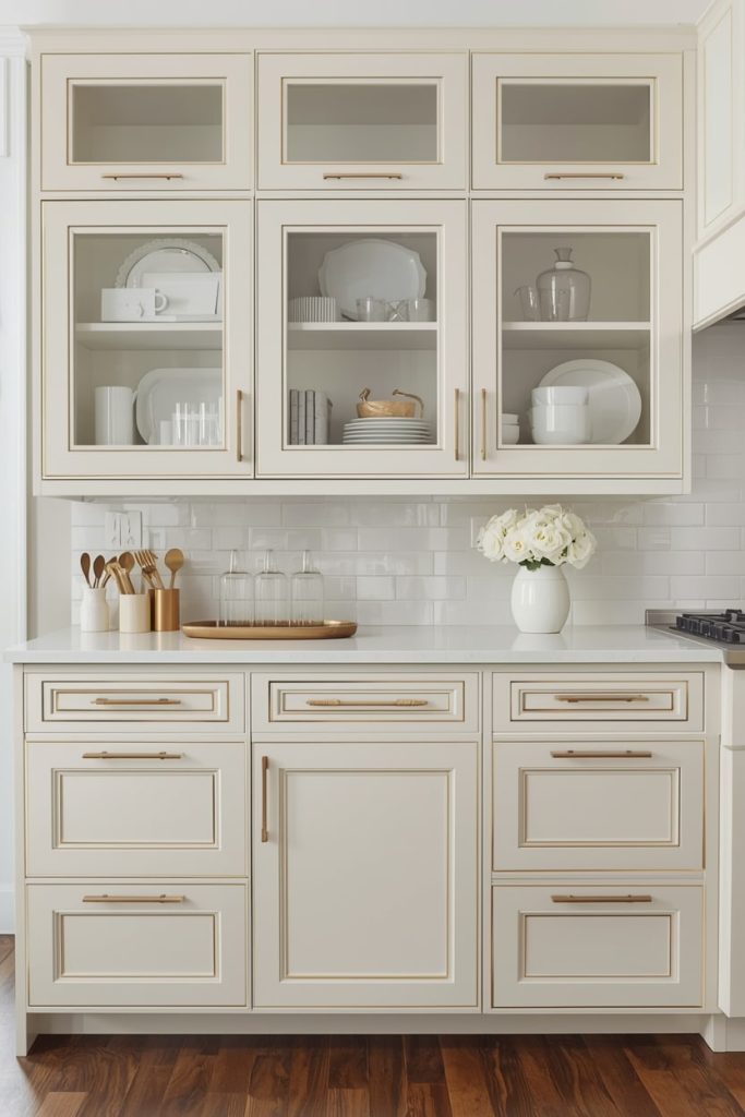  Cream and Gold Open Shelving