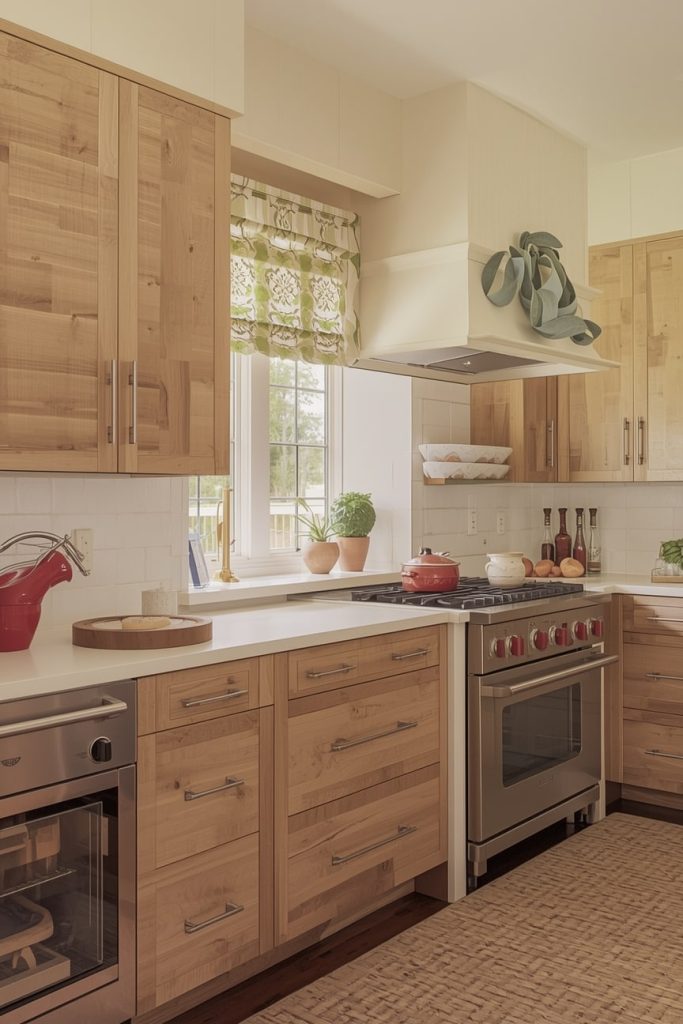  Cream and Wood Open Shelving