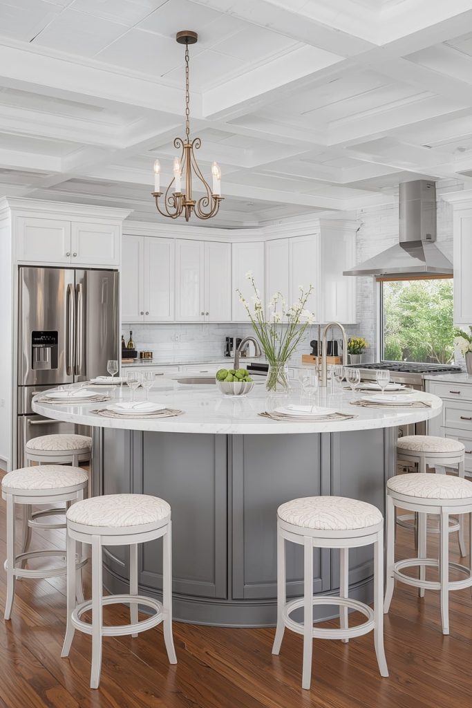 Curved Breakfast Bar Island for Social-Friendly Kitchens