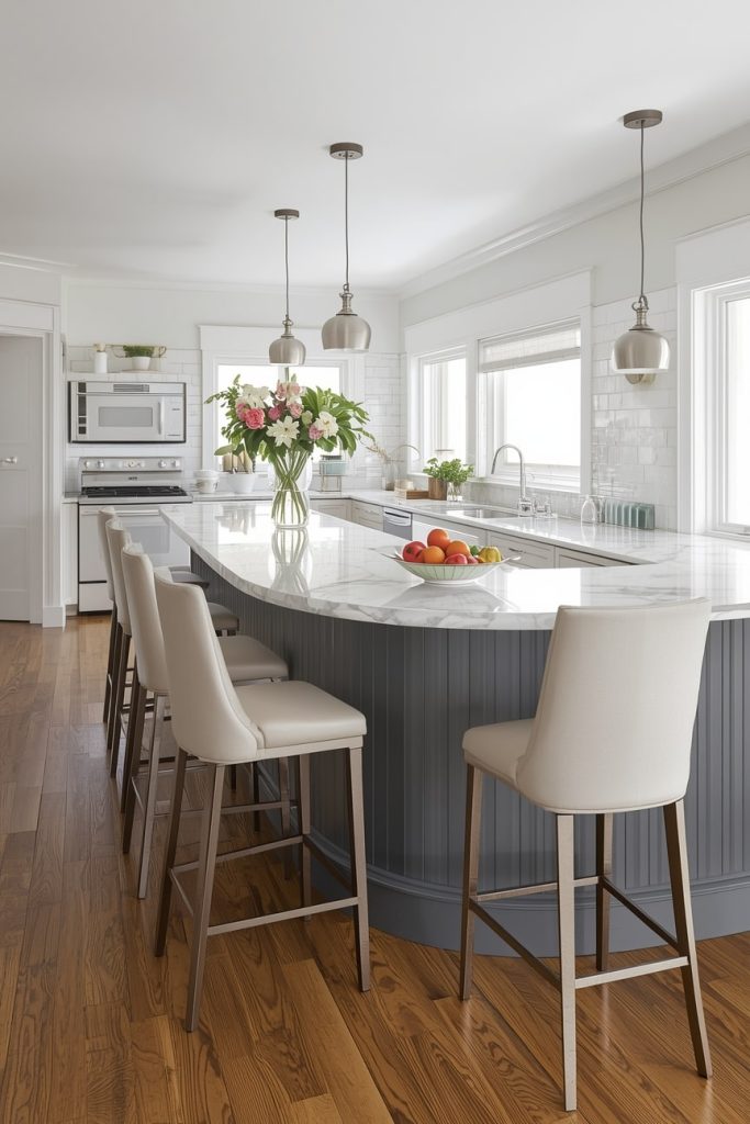 Curved Peninsula Island for Narrow or Open Layouts