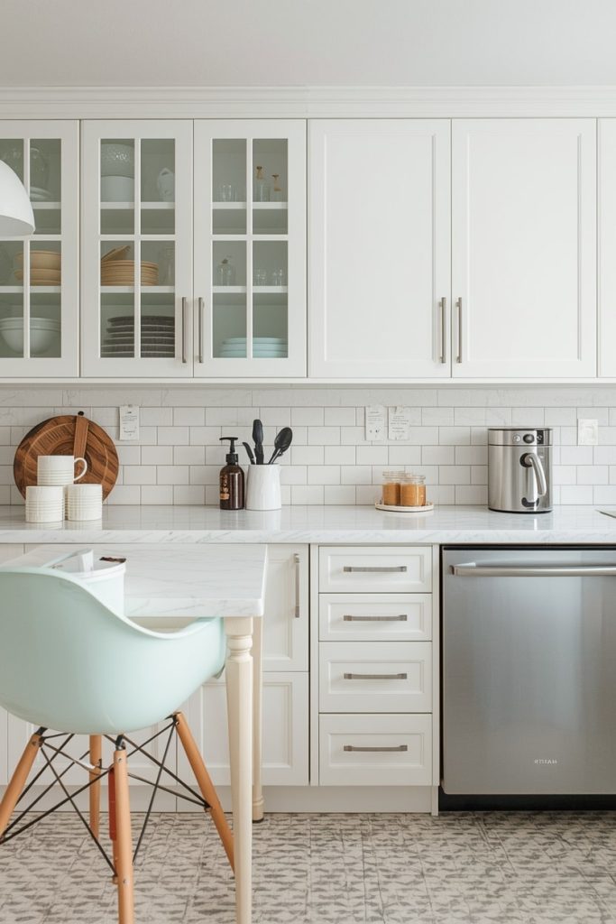 Eclectic Retro White Kitchen