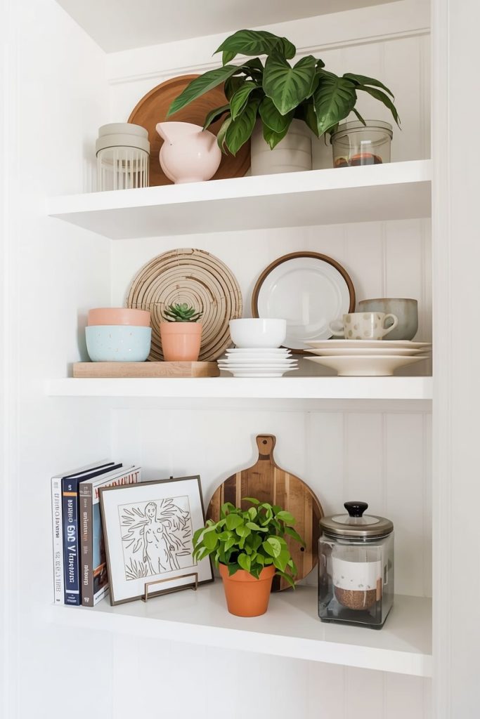 Floating Kitchen Shelves for a Modern Finish