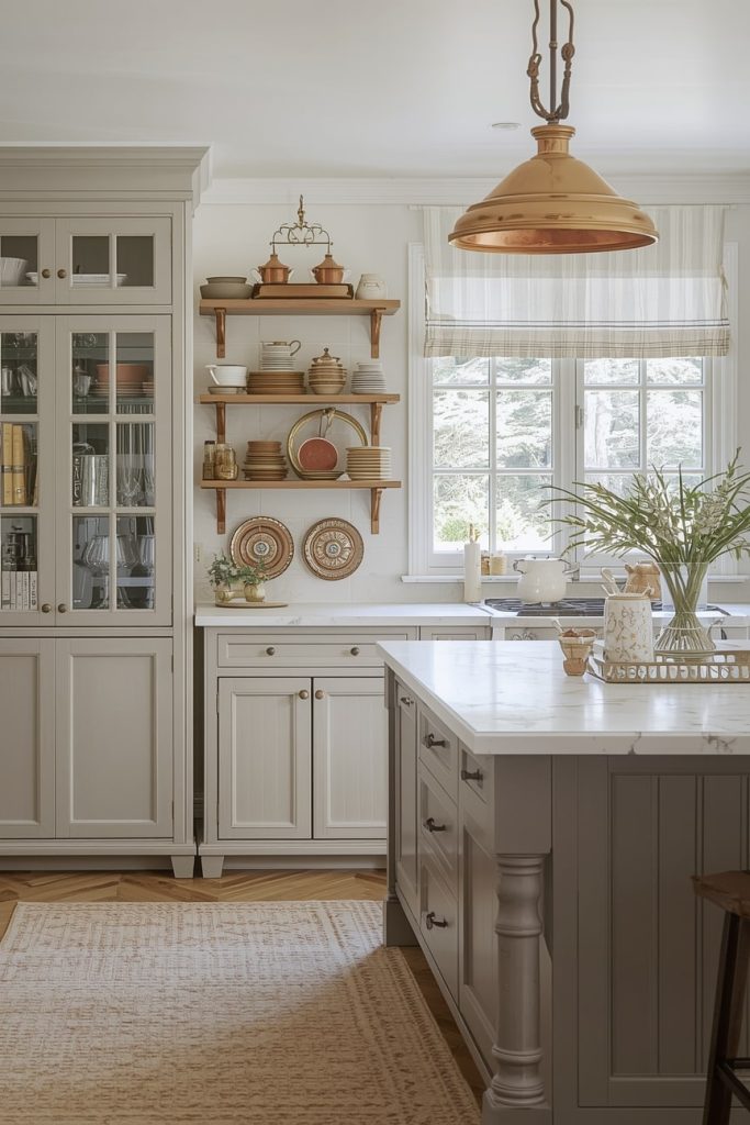 French Kitchen with Copper Accents for Warmth