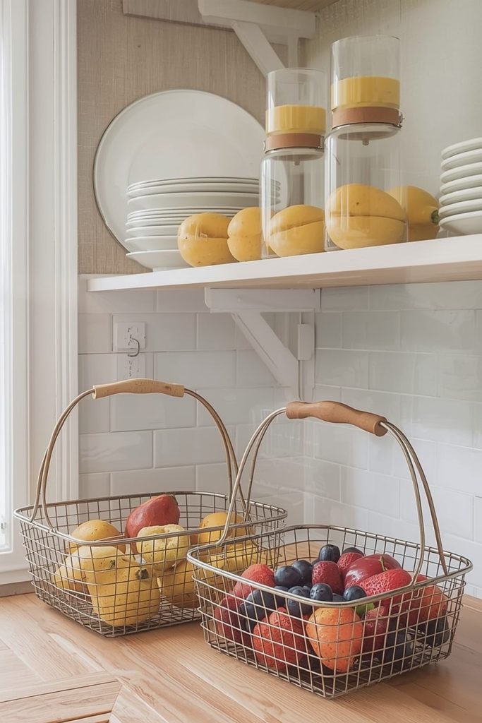 Fruit Basket for Kitchen Island Centerpiece