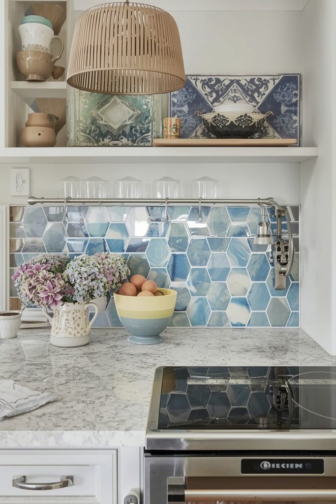 Funky Kitchen Design With Statement Backsplash