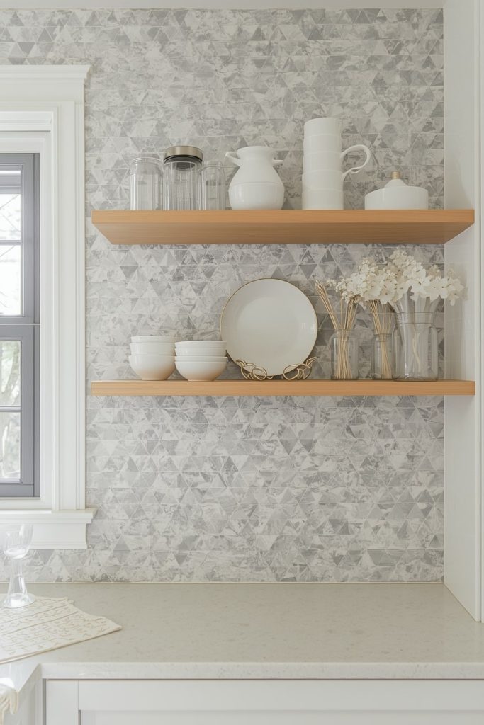 Grey Flooring With Cream Kitchen Cabinets