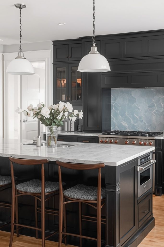 Industrial Black Kitchen with Raw Materials