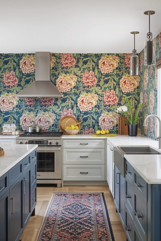 Kitchen Accent Wall Wallpaper That Makes a Statement