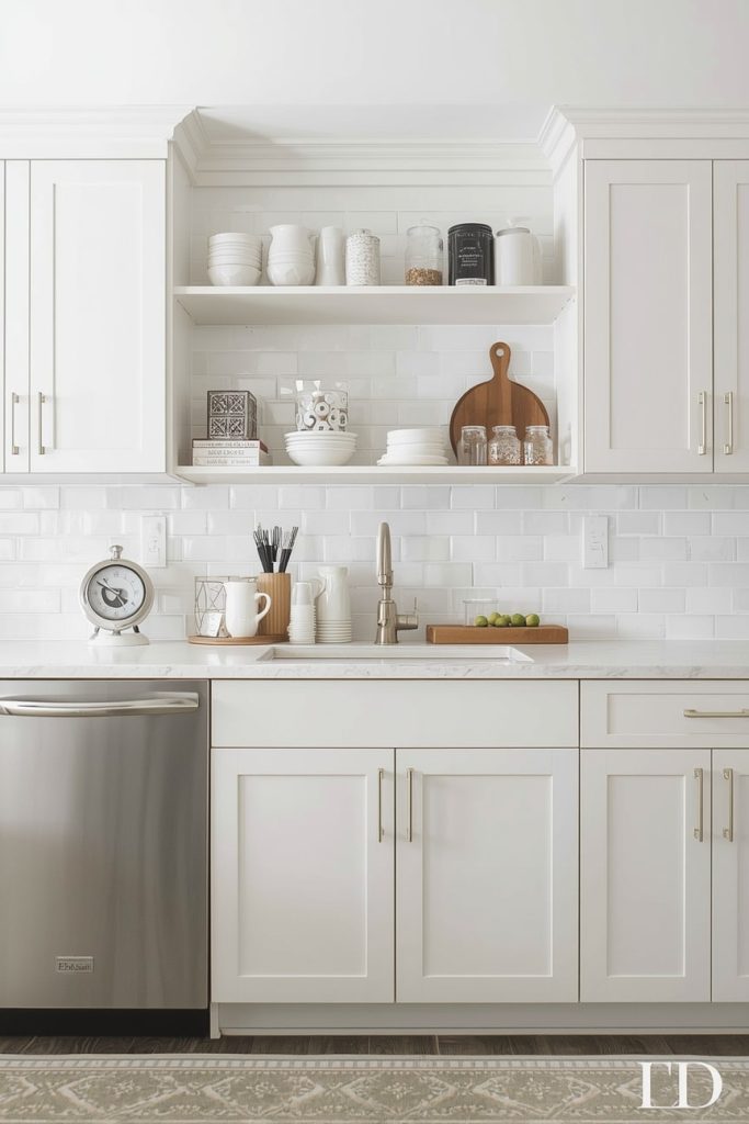Kitchen Shelves Above the Counter for Everyday Use
