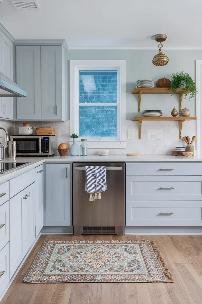 Light Blue Kitchen Cabinets for an Airy Feel