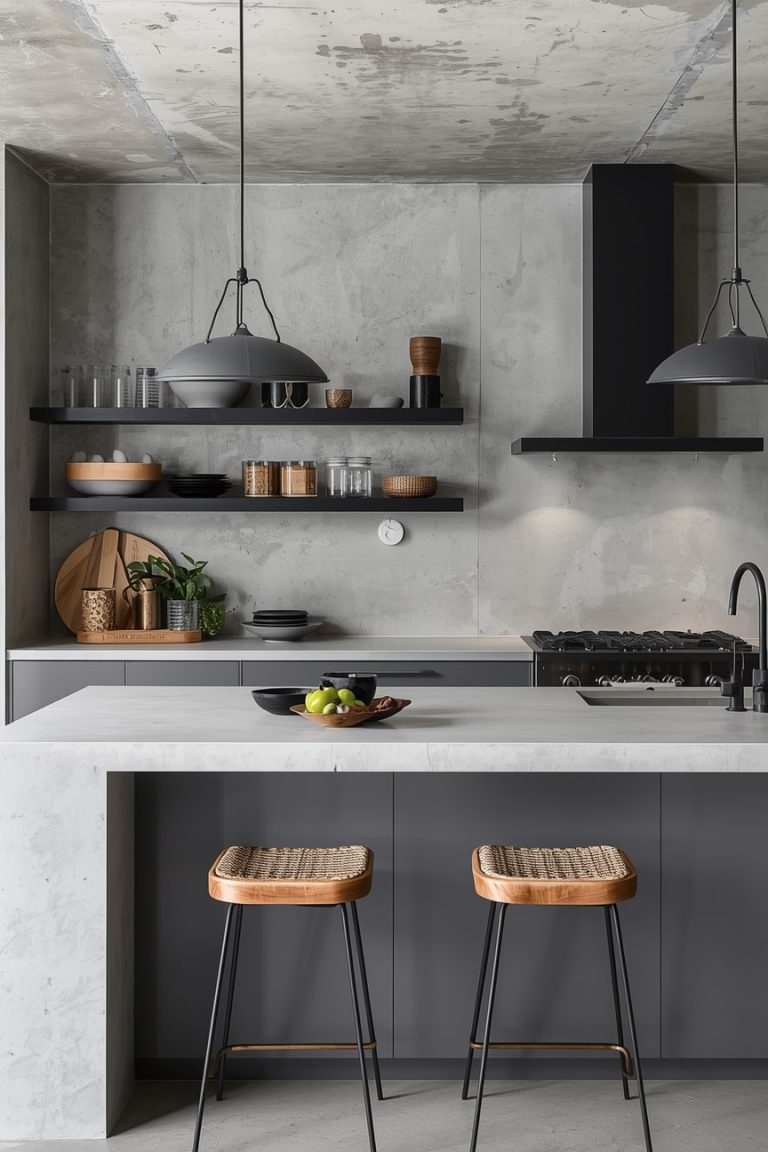 Luxury Concrete Kitchen Interiors-min