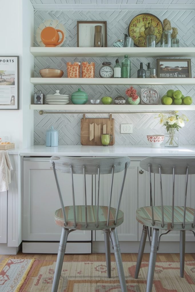 Midcentury Kitchen Cabinets With Sleek Flat-Front Design