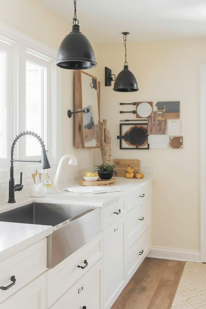 Minimalist Black and Cream With Wood