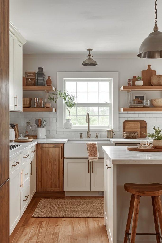 Minimalist Cream Kitchen with Wooden Details