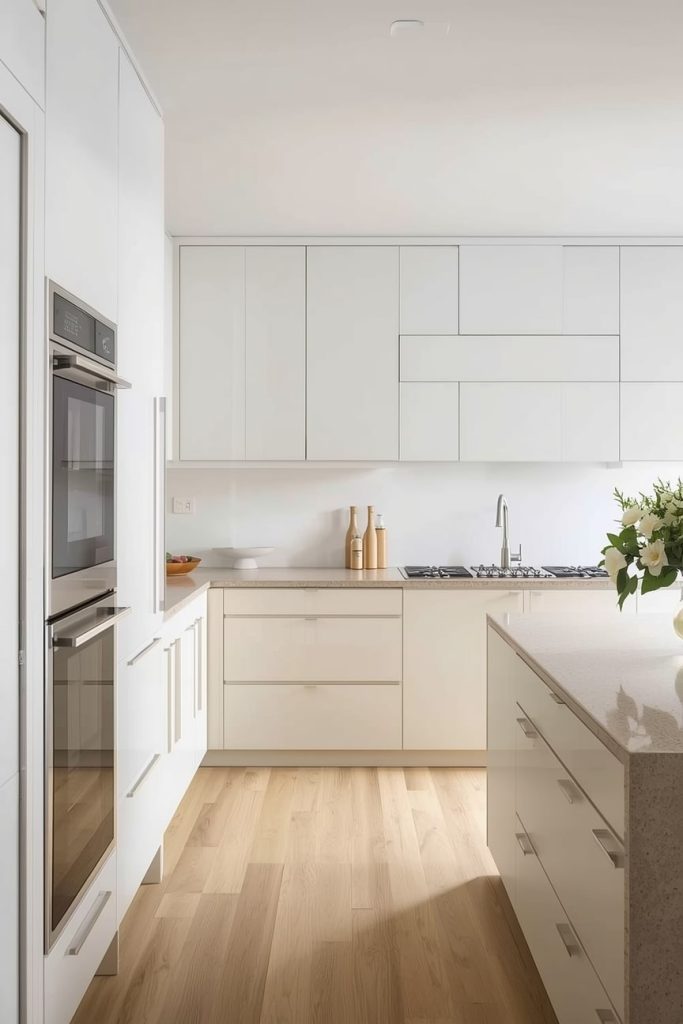 Minimalist White and Cream Kitchen