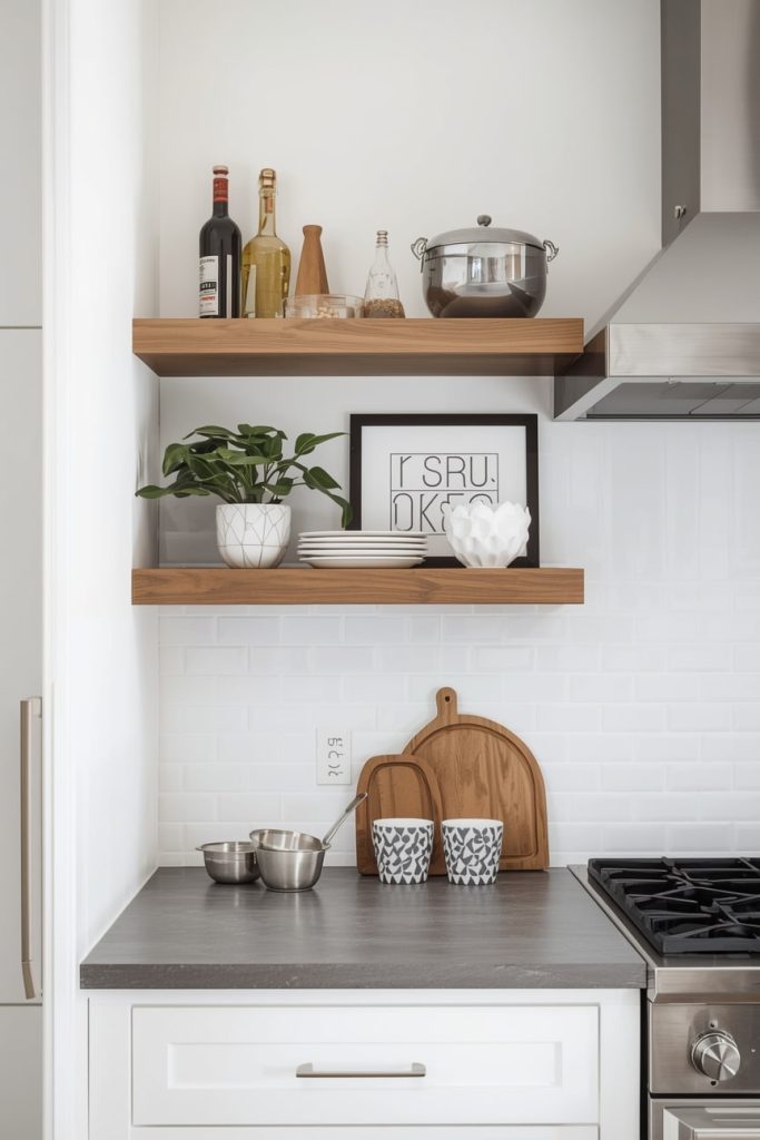 Mix Cabinets and Shelves for Balanced Storage