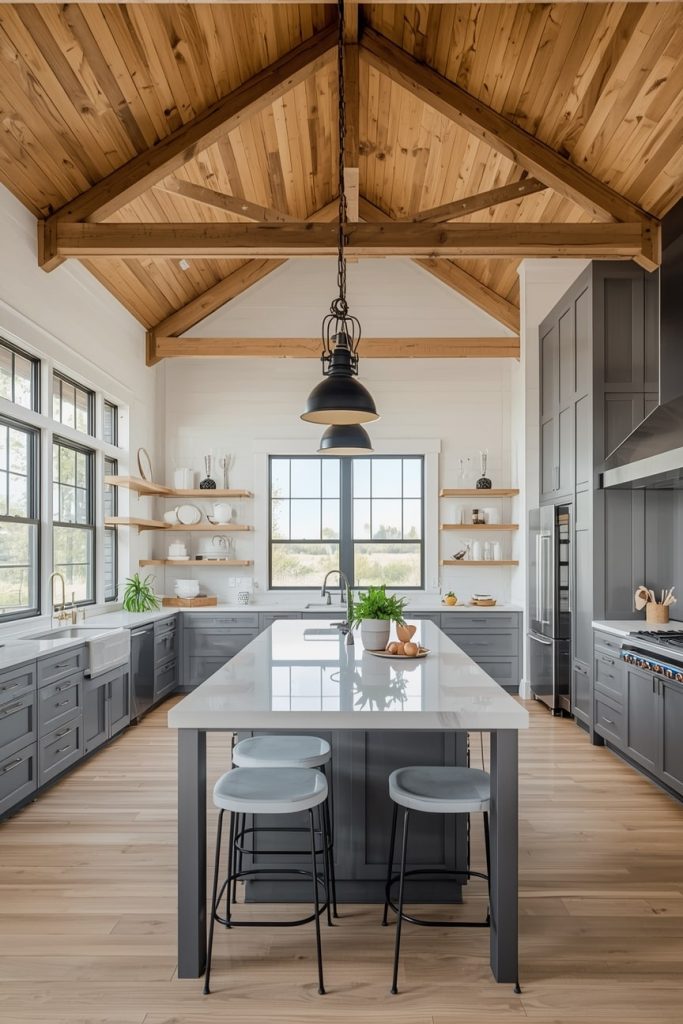 Modern Barn Style Kitchen with Clean Lines