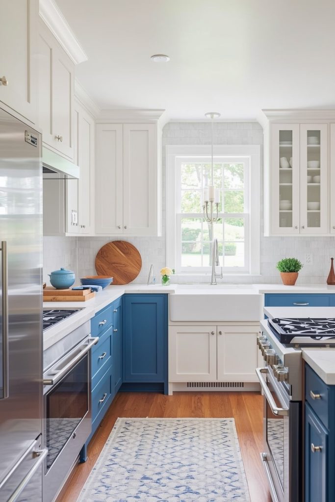 Modern Blue Kitchen Decor with Sleek Finishes