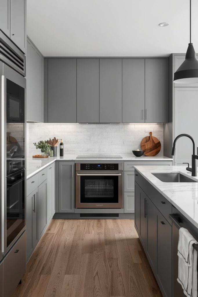 Modern Grey Kitchen Decor with Sleek Finishes