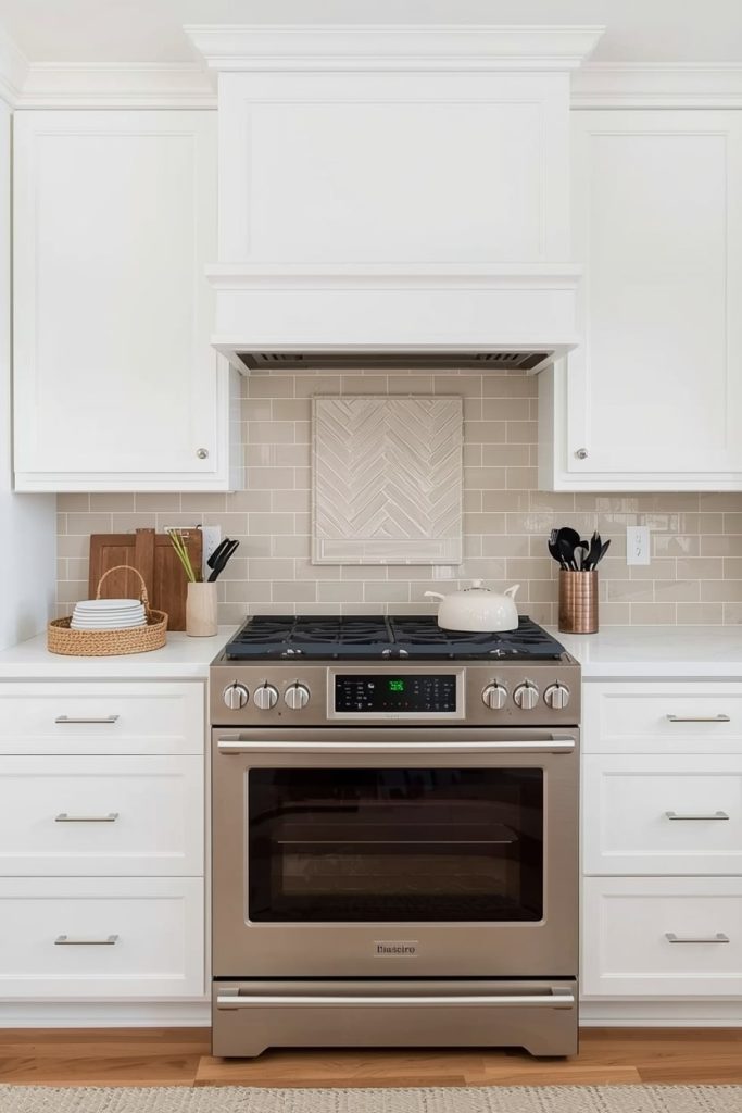  Modern White and Tan Kitchen with Clean Lines