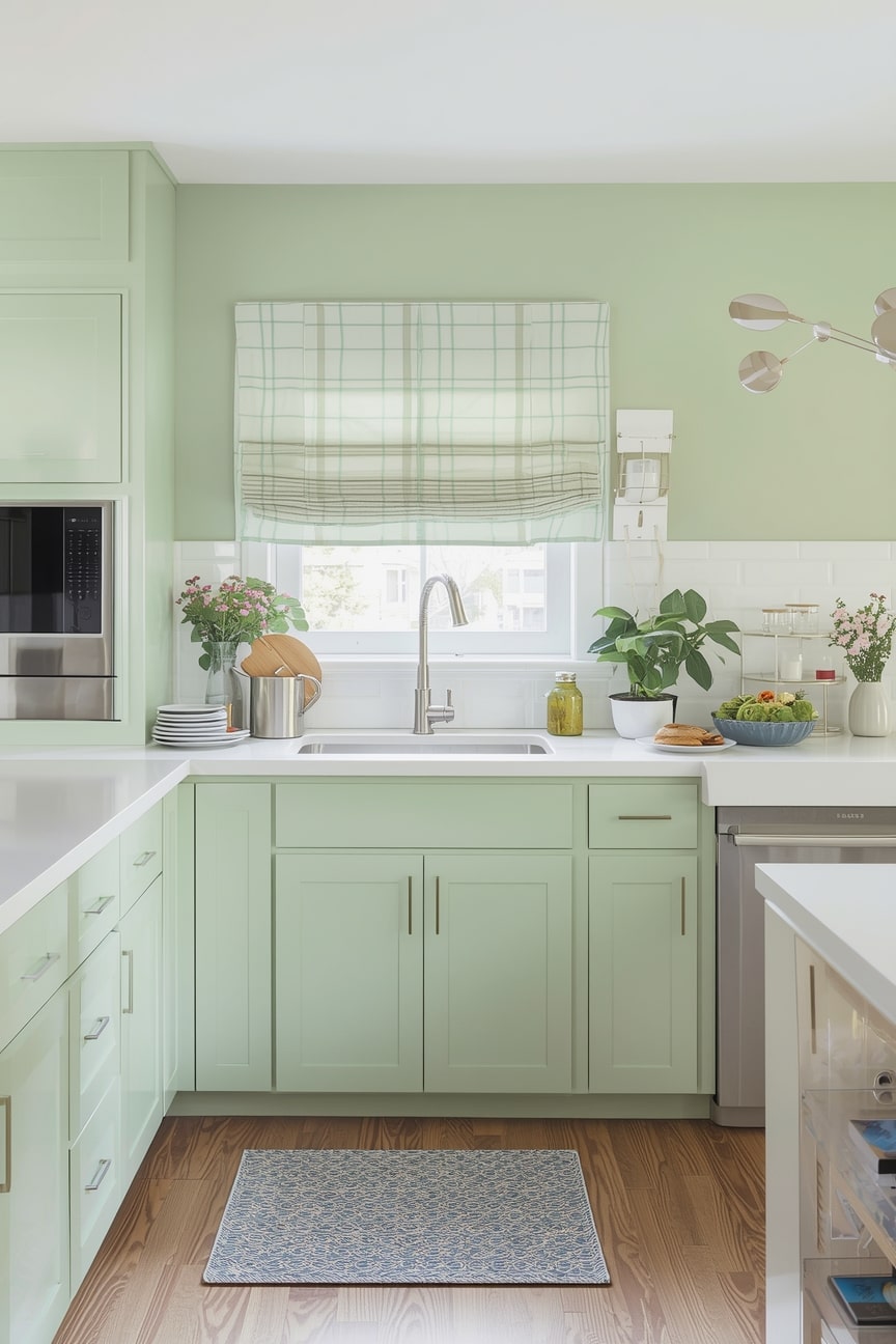 Muted Green Kitchen Tones for Understated Elegance-min