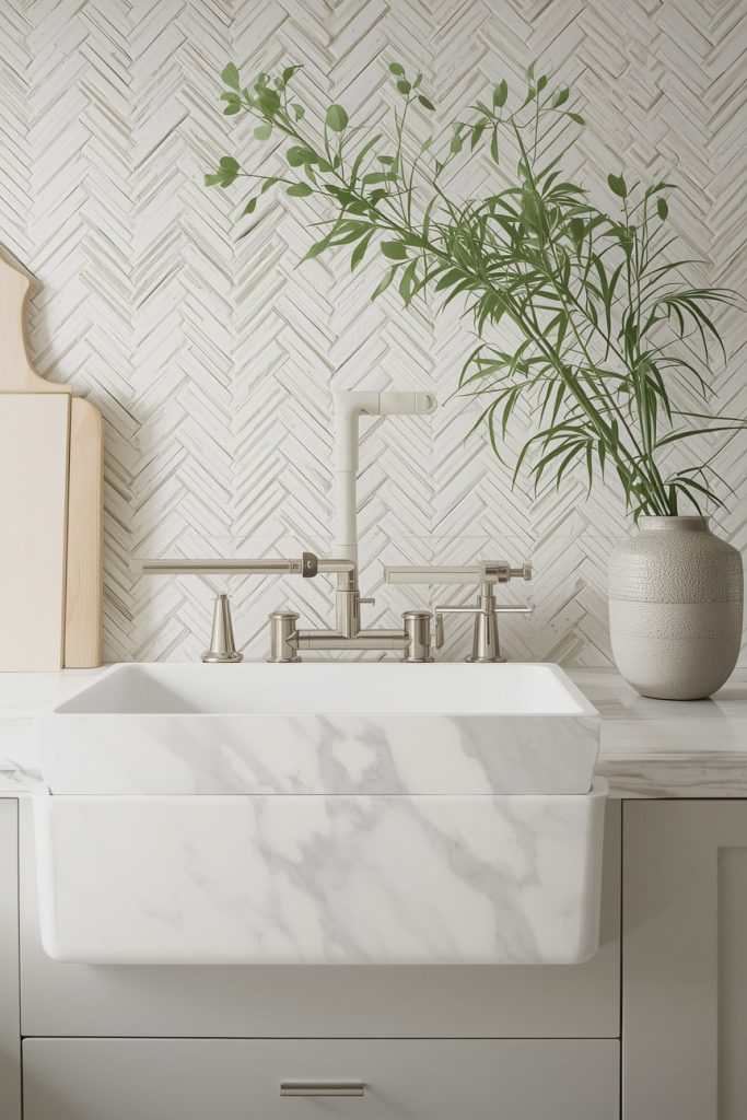 Neutral Backsplashes That Add Texture and Depth