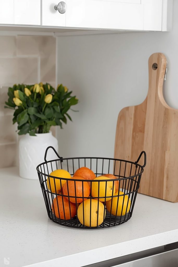 Open Shelf Fruit Basket Display for Modern Kitchens